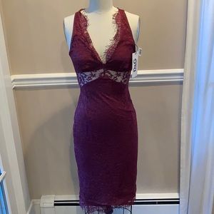 Dolce&Gabbana Burgundy Lace Bodycon Dress size 4
